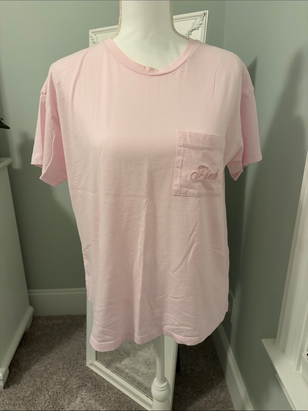 PINK Victoria’s Secret light pink, w/ pocket size L.
